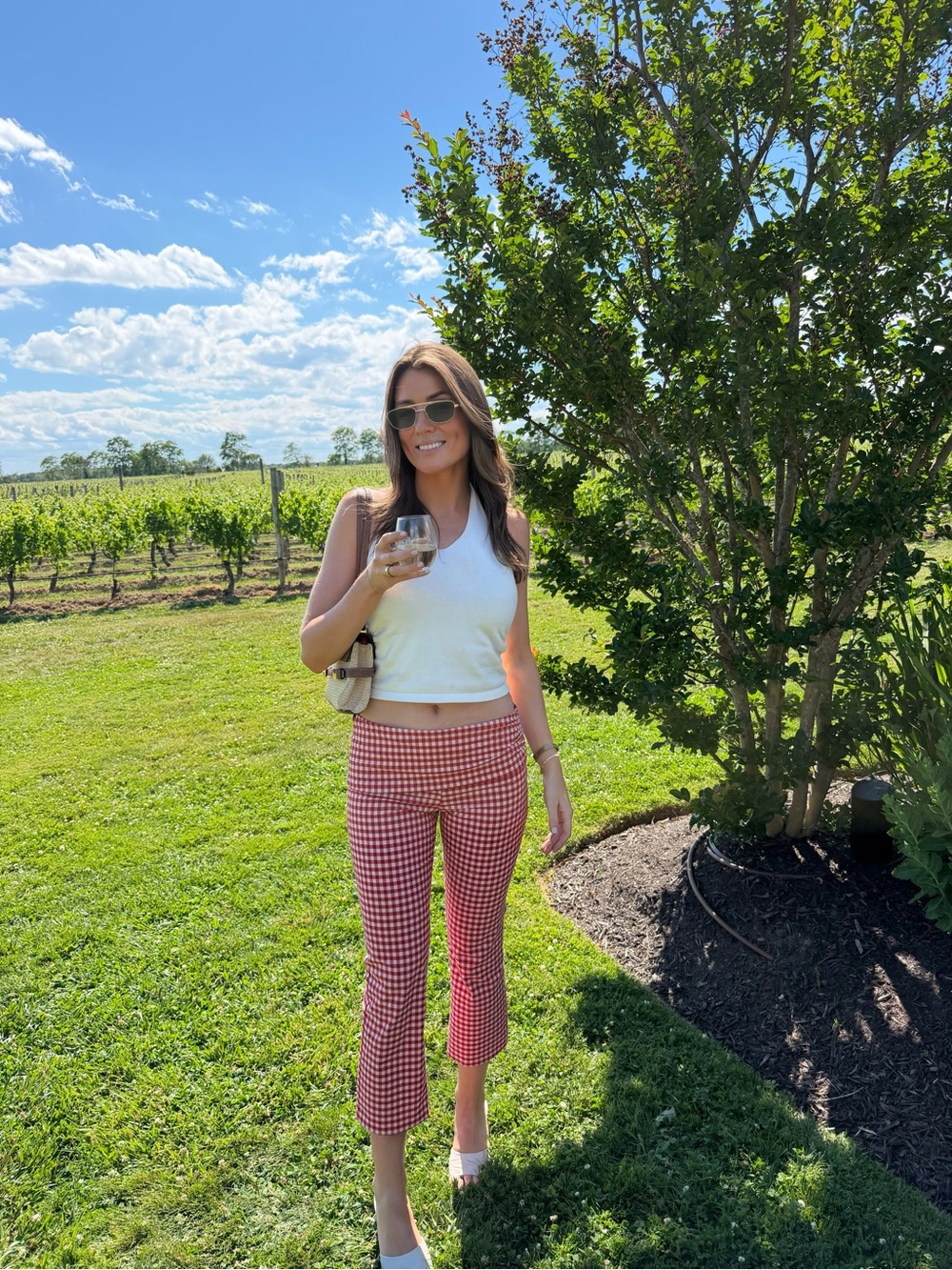 Red Gingham Capri - Classic Check Print